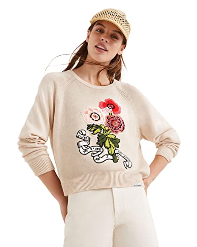 Desigual Sweter damski JERS_Pavlova, biały, XL