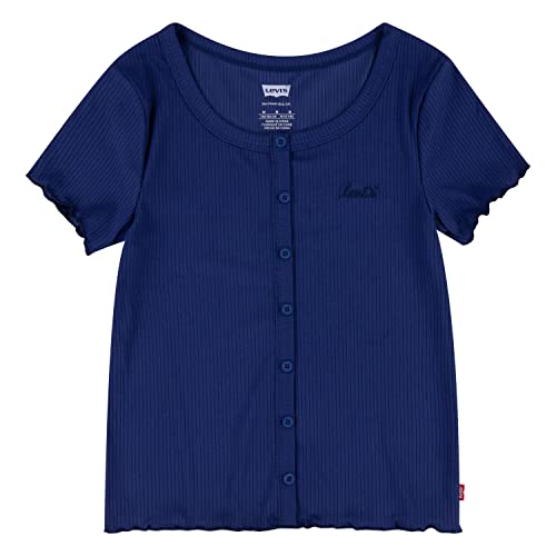 Levi's Kids Dziewczęca LVG SS prążkowana dzianina S/S TOP, ciemnoniebieska, 10 lat