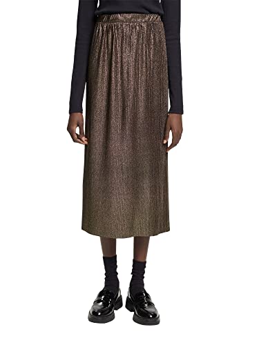 edc by ESPRIT Plisowana spódnica midi z efektem brokatu, 001/Black, L