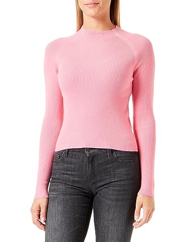 Bestseller A/S Damski VMEVIE LS Highneck Boo sweter damski, różowy saszetka, S, Sachet Pink, S