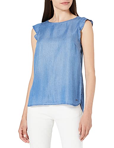 TOM TAILOR Denim Damski Dżinsowa bluzka z rękawami skrzydłowymi 1024991, 10110 - Blue Denim, XS