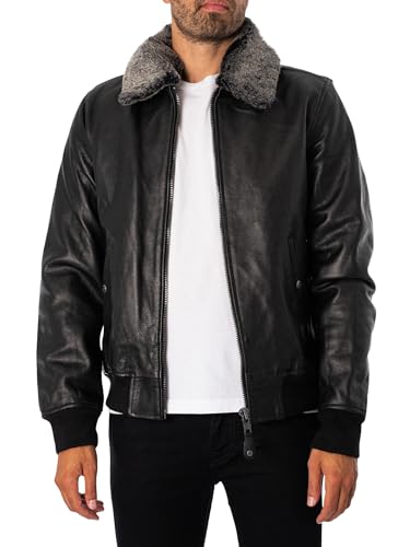 Schott NYC Męska kurtka skórzana LC930D, czarny (Black 90), XL