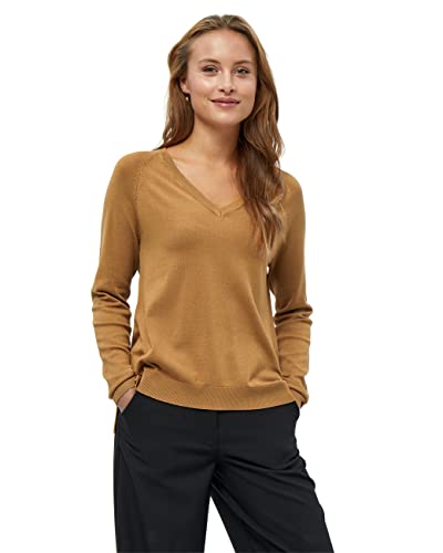 Peppercorn Damski sweter Tana z dekoltem w serek, Bone Brown, L