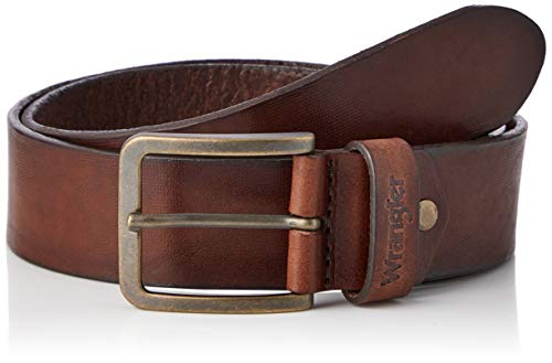 Wrangler Męski pasek Structured Brown, brązowy