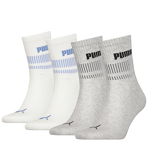 PUMA Krótkie skarpety unisex (4 sztuki), szary/biały, 43-46 EU