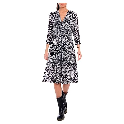 Replay Sukienka damska, 010 Natural White/Black, L