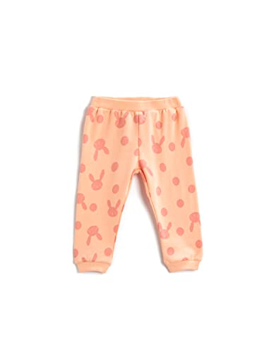 Koton Baby Girl Jogger Sweatpants Printed Cotton, Różowy wzór (2d7), 18-24 Miesiące