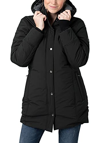 Timezone Damski płaszcz puffer, Ultra czarny, S
