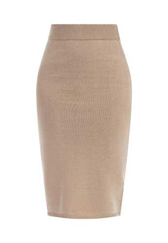 faina Spódnica midi z dzianiny damska 11026717, beżowy, S