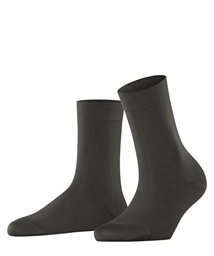 FALKE Kobiety Skarpety Cotton Touch W SO Bawełna jednokolorowe 1 Para, Zielony (Khaki 7826), 35-38