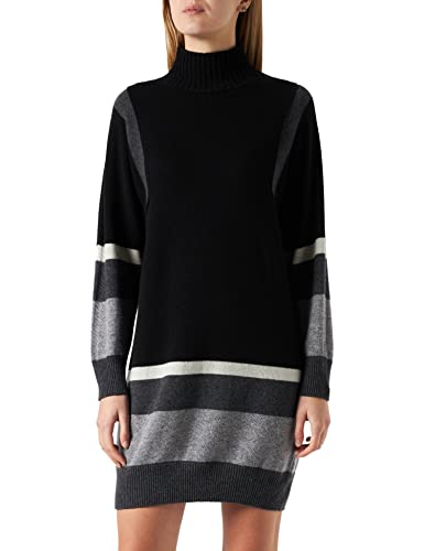 Sisley Damska sukienka 1244L200T, wielokolorowa, czarna 901, S