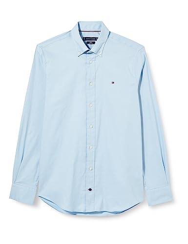 Tommy Hilfiger Męska sukienka koszulowa CL Flex OXF RF, spokojna niebieska, 19, Spokojny niebieski