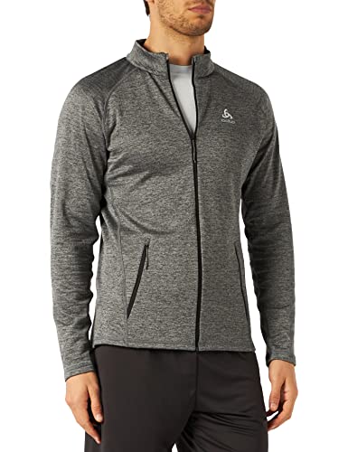 ODLO Męska kurtka polarowa FLI Full Zip Midlayer, Ciemnoszary melanż, S