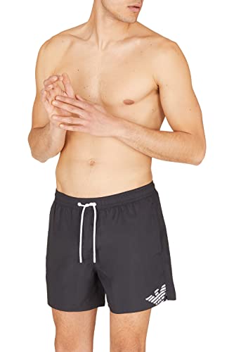 Emporio Armani Swimwear Emporio Armani Bold Boxer Swim Trunks, czarne/pionowe, 54, czarny/pionowy logo