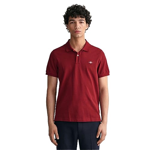 GANT Męska koszulka polo Reg Shield Ss Pique Polo, Plumped Red, XXL