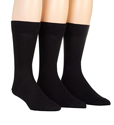 FALKE Mężczyźni Skarpety Family 3-Pack M SO Zrównoważona Bawełna jednokolorowe 3 Pak, Czarny (Black 3000), 43-46
