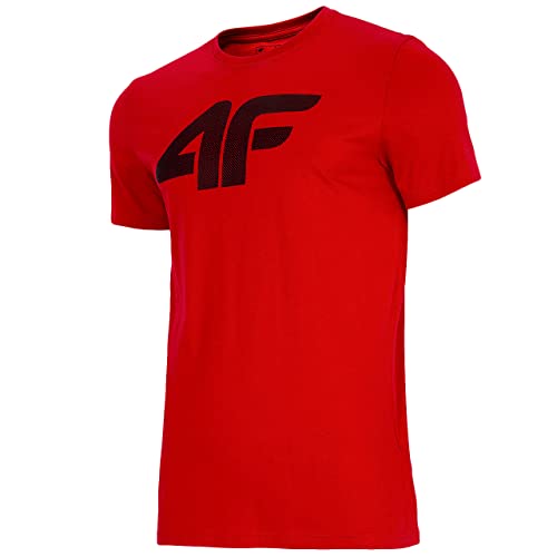 4F Męski T-shirt męski Tsm353, czerwony, L, czerwony, M