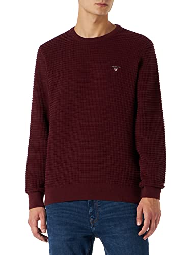 GANT sweter męski, Dk. Burgundy Mel, L