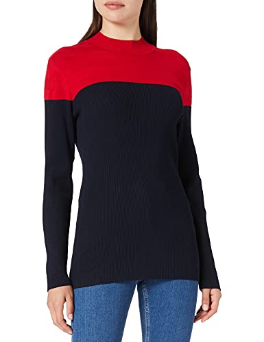 Morgan sweter z dekoltem wiktoriańskim Plumetis Mtou sweter damski, Czerwona, S