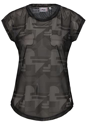 Fila Riesa AOP damska koszulka, Black Beauty React Aop, XXL