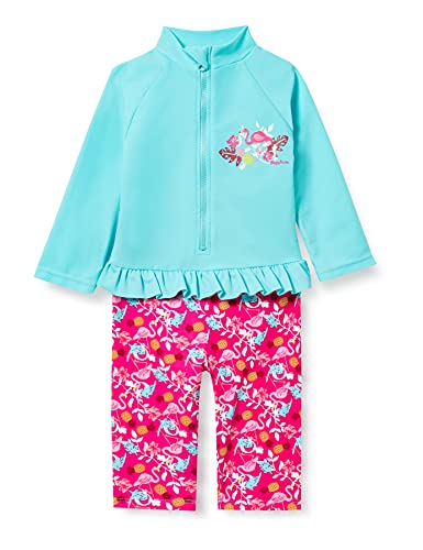 Playshoes Dziewczęcy kostium kąpielowy z długim rękawem, jednoczęściowy, z, turkusowy, 98/104 cm