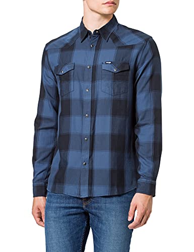 Wrangler Koszulka męska westernowa, Ciemny denim, S