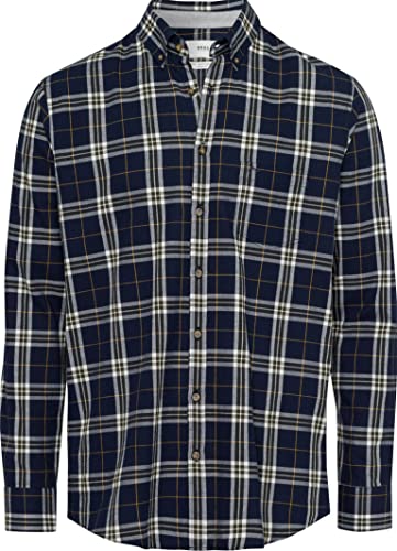 BRAX Męska koszula w stylu Daniel C Light flanelowa w kratkę, oliwkowa, S