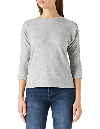 ONLY Women's ONLZELDA 3/4 Pearl TOP JRS T-Shirt, Light Grey Melange, XS