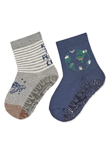 Sterntaler Unisex dziecięce skarpety FLI Air DP Planet + Ziemia, jasnoszary melanż, 18