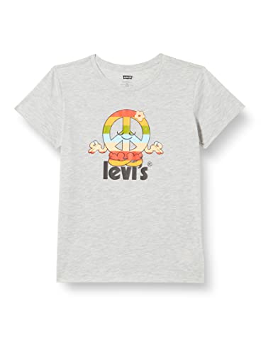 Levi's Kids Koszulka dziewczęca Lvg z krótkim rękawem graficzna koszulka, Jasnoszary wrzos, 10 Lata