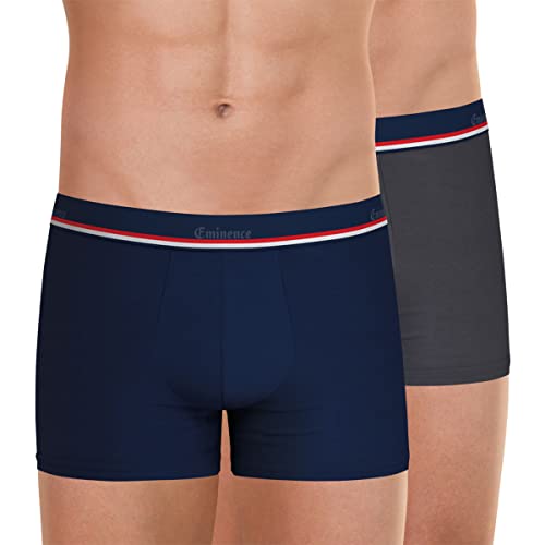 Eminence - Zestaw 2 męskich bokserów Made in France, Granatowy/antracytowy, XL