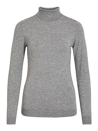 Object Damski sweter z dzianiny, stójka, Medium Grey Melange, S