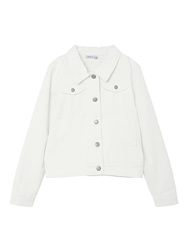 NAME IT Girl's NKFREJA DNM Jacket 4160-YF NOOS kurtka, jasna biel, rozmiar 92, Bright White, 92 cm