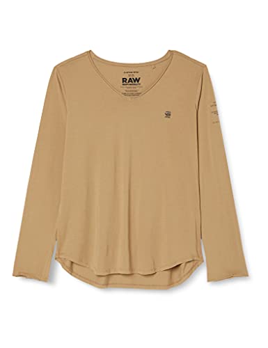 G-STAR RAW Męski T-Shirt z długim rękawem i dekoltem w serek, Safari C506-b444, XXS