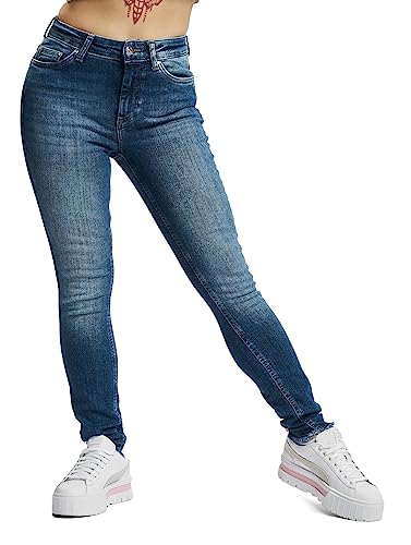 ONLY Dżinsy damskie Skinny Fit ONLBlush Mid Ankle Raw, niebieski (medium blue denim), 34-S-L