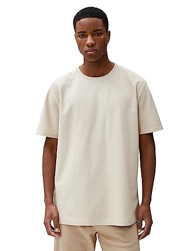 Koton Męski T-shirt Basic Short Sleeve Crew Neck, Kamień (080), M