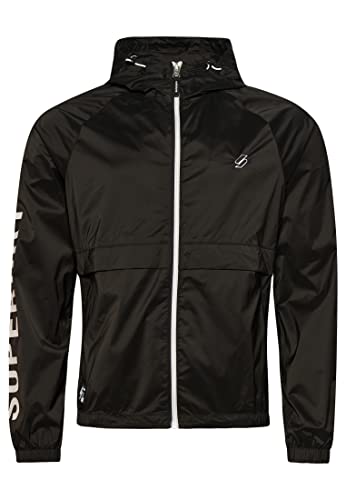 Superdry Męska kurtka Code Essential Hooded Cagoule, Czarne logo, S