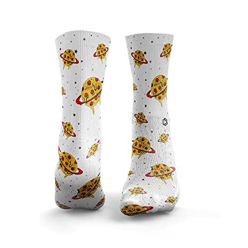HEXXEE Męskie skarpety do pizzy planet, wielokolorowe, L, wielobarwny, L
