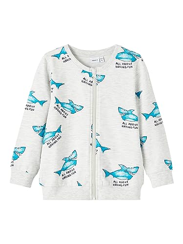 NAME IT Bluza chłopięca NMMJARL Sweat Card Box UNB, jasnoszary melanż, 92, jasnoszary melanżowy, 92