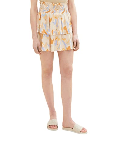TOM TAILOR Denim mini spódnica damska, 31705 - Abstract Neutralny nadruk, M