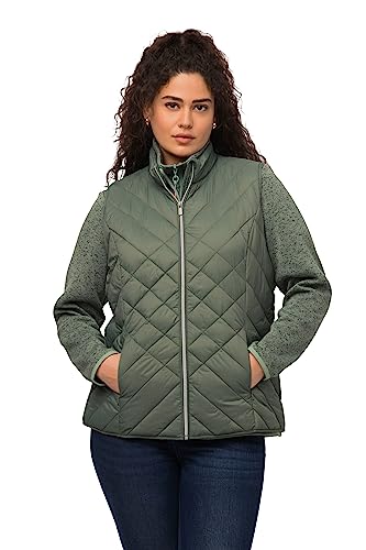 Ulla Popken Hyprar damska kamizelka pikowana, wodoodporna, stójka, kamizelka z recyklingu, zielony (Mintgrün), 62-64 duże rozmiary