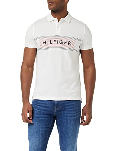 Tommy Hilfiger Męska koszulka polo RWB Chest Reg S/S, biały, XXL