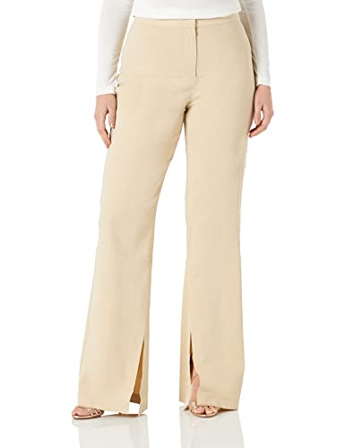 Pinko Damskie spodnie Pensive Linen Stre, C28_beżowe szkło migdałowe, 42