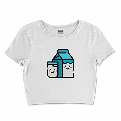 Bona Basics, Damski T-shirt basic, z nadrukiem cyfrowym, 100 bawełny, biały, swobodny, damski top, rozmiar: L, biały, L Krótki