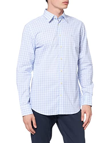 Hackett London Męska koszula Preppy Gingham Check Casual, Wielokolorowy (niebieski/niebo 5aq), S