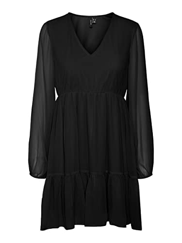 VERO MODA Damska sukienka VVMKAYA z motywem kwiatowym, czarna, XS (DE)