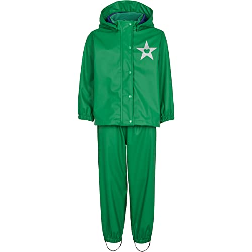 Fred's World by Green Cotton Boy's Rainwear Set Rain Jacket, Earth Green, 128, Earth Green, 128