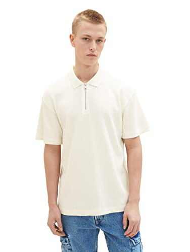 TOM TAILOR Denim Męska koszulka polo, 1036381, 12906-Wool White, XXL, 12906 - Wool White, XXL