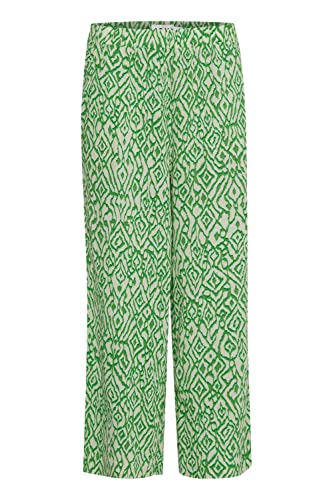 ICHI Damskie spodnie IHMARRAKECH AOP PA4, 201904/Greenbriar Ikat Print, L, 201904/Greenbriar Ikat Print, L
