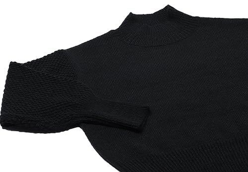 Libbi Damski sweter z dzianiny w stylu vintage czarny XS/S, czarny, XS